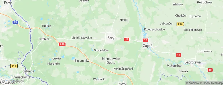 Żary, Poland Map