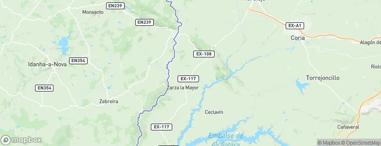 Zarza la Mayor, Spain Map