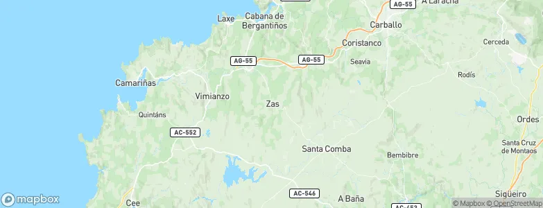 Zas, Spain Map
