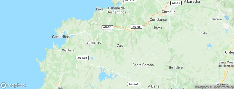 Zas, Spain Map