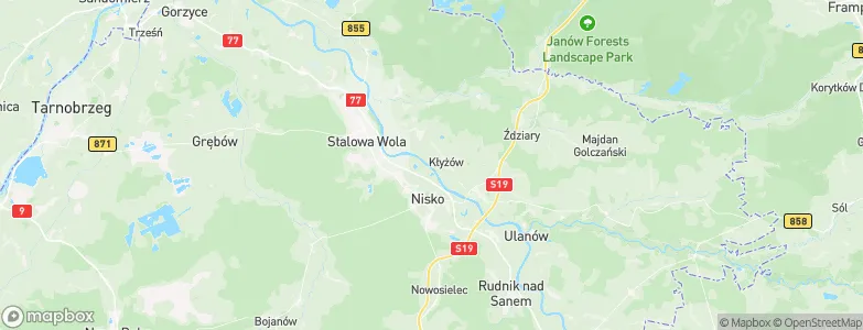 Zasanie, Poland Map