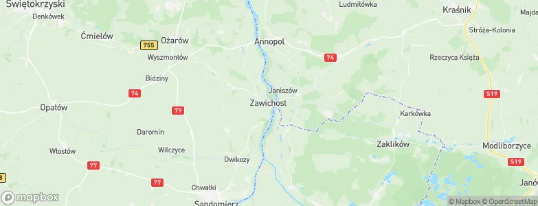 Zawichost, Poland Map