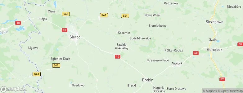 Zawidz, Poland Map