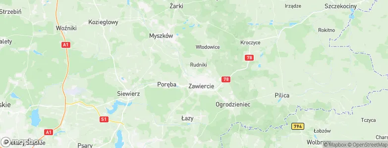 Zawiercie Nowe, Poland Map