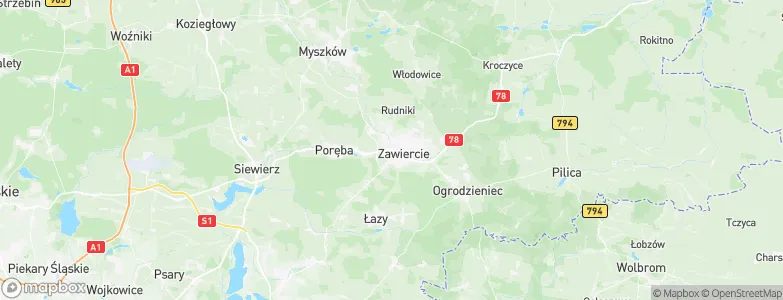 Zawiercie, Poland Map