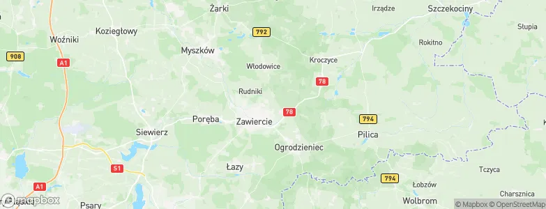 Zawiercie, Poland Map