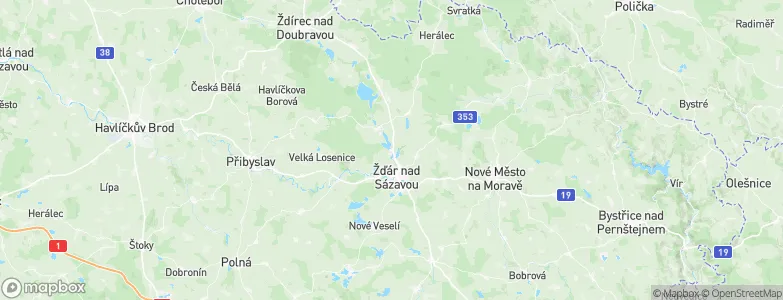 Žďár nad Sázavou 2, Czechia Map