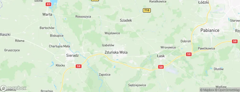 Zduńska Wola County, Poland Map