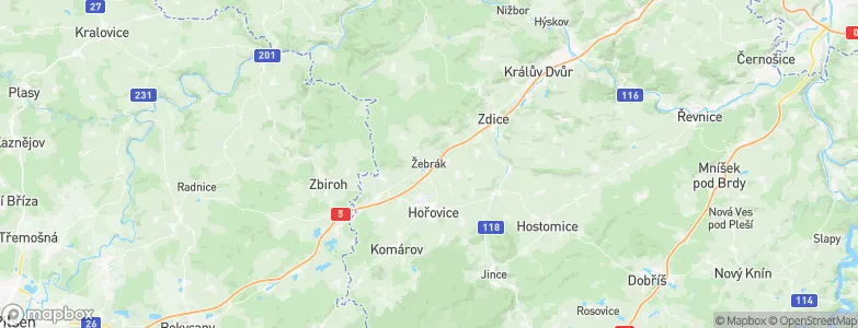 Žebrák, Czechia Map