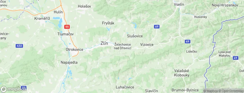 Želechovice nad Dřevnicí, Czechia Map