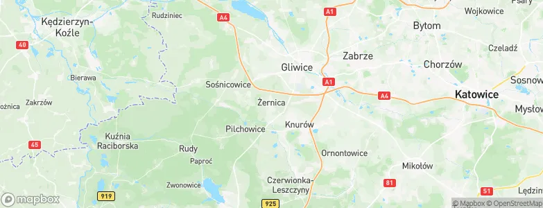 Żernica, Poland Map