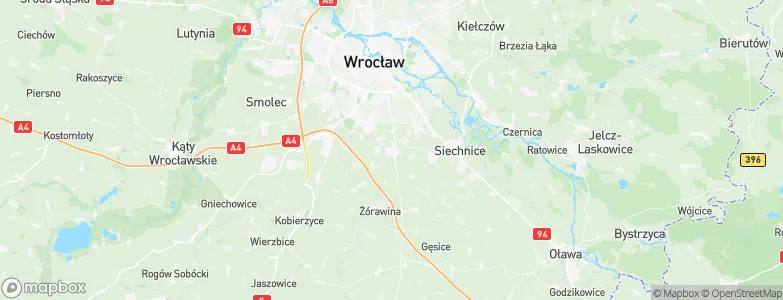 Żerniki Wrocławskie, Poland Map