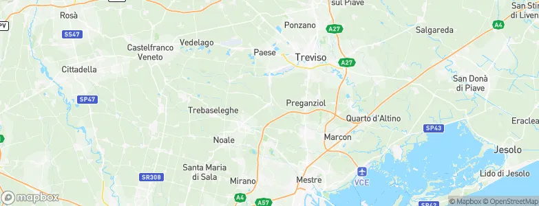 Zero Branco, Italy Map