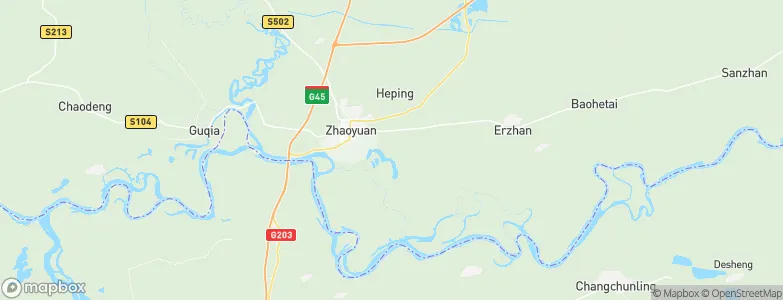 Zhaoyuan, China Map
