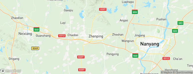 Zhenping Chengguanzhen, China Map