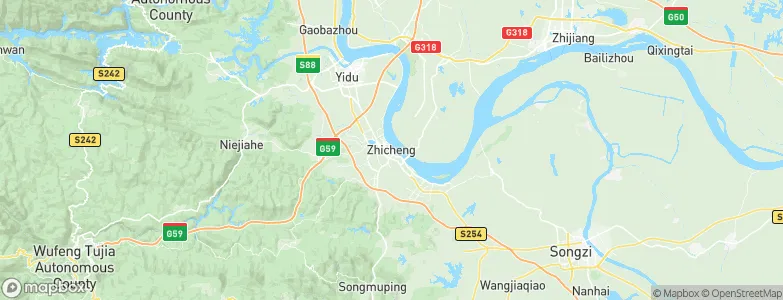 Zhicheng, China Map