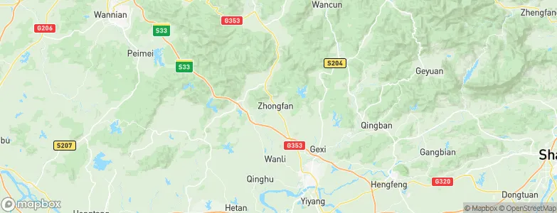 Zhongfan, China Map