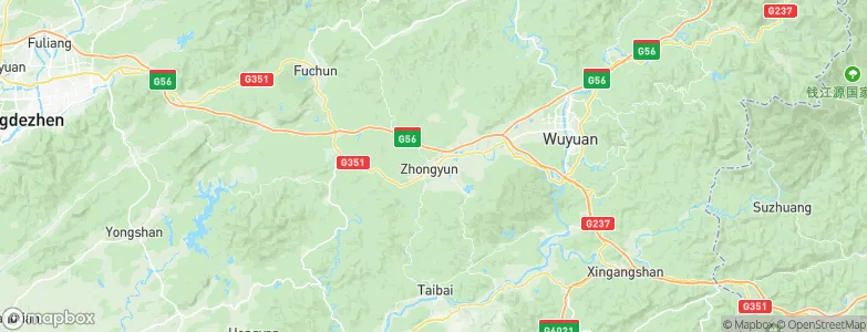 Zhongyun, China Map