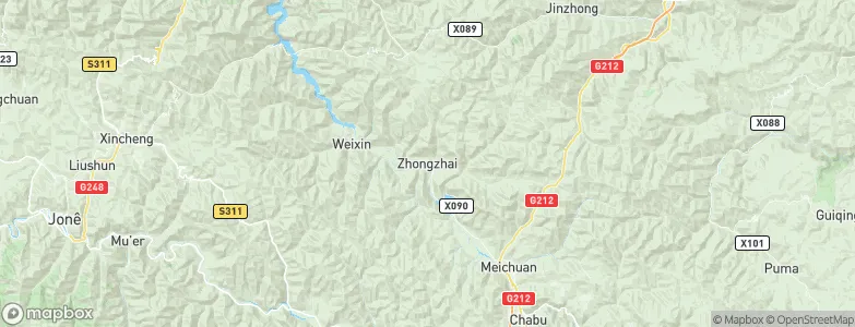 Zhongzhai, China Map