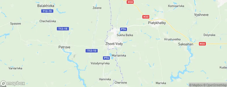 Zhovti Vody, Ukraine Map