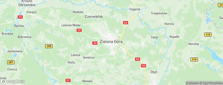 Zielona Góra, Poland Map