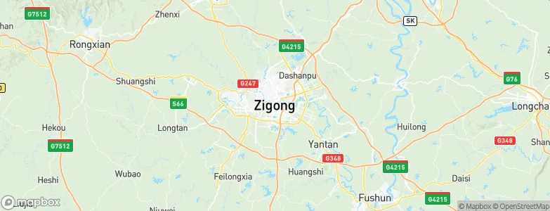 Zigong, China Map