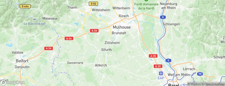 Zillisheim, France Map