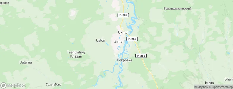 Zima, Russia Map