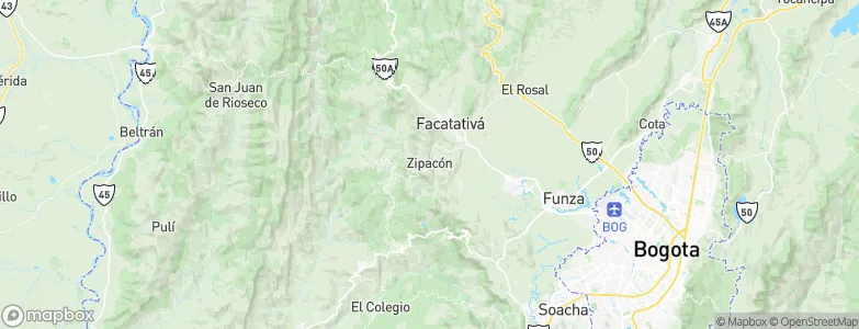 Zipacón, Colombia Map
