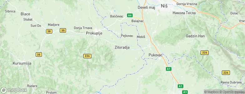 Žitorađa, Serbia Map