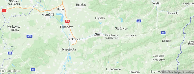Zlín, Czechia Map