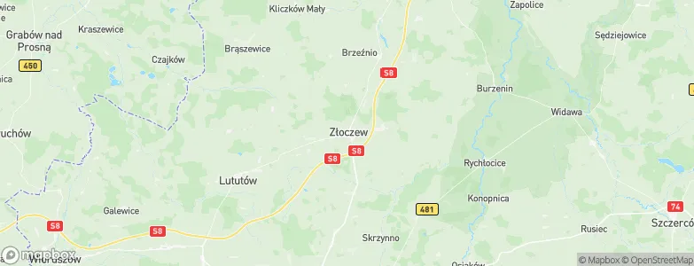 Złoczew, Poland Map