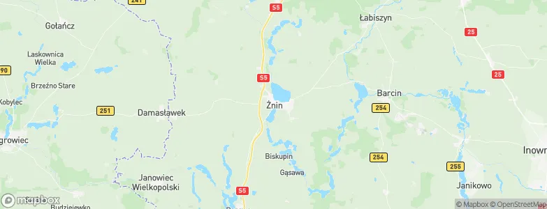 Żnin, Poland Map