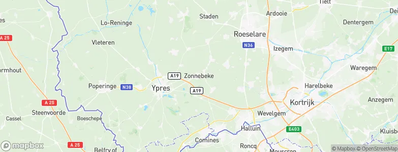 Zonnebeke, Belgium Map