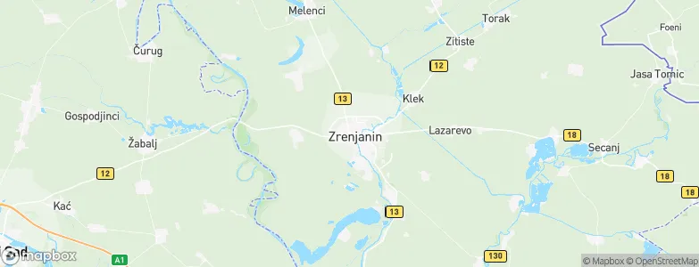 Zrenjanin, Serbia Map