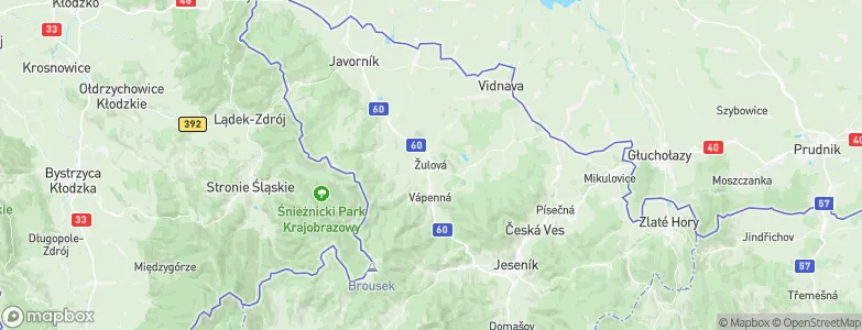 Žulová, Czechia Map