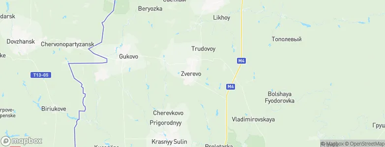 Zverevo, Russia Map