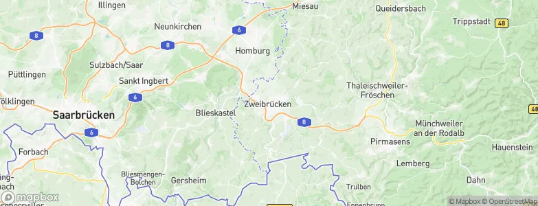Zweibrücken, Germany Map