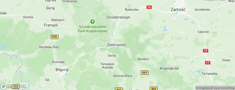 Zwierzyniec, Poland Map