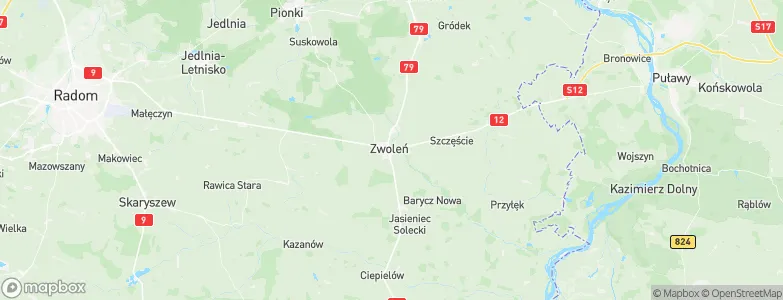 Zwoleń, Poland Map