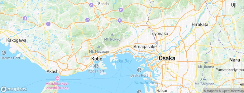 芦屋, Japan Map